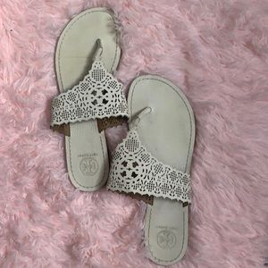 Gently used Tory Burch Roselle Laser Cut Thong Sandal